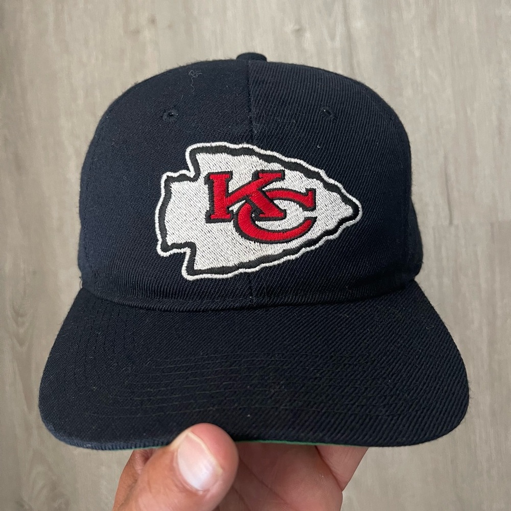 Vintage Kansas City Chiefs American Needle Wool Blend Snapback Hat Black